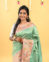 SC3909 - Tissue Saree With Meena Butta
